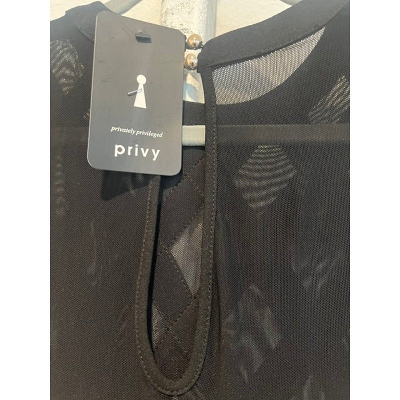 Privy Women’s Black Sleeveless Mini Dress Size L NWOT Mesh Party Cocktail Dress
