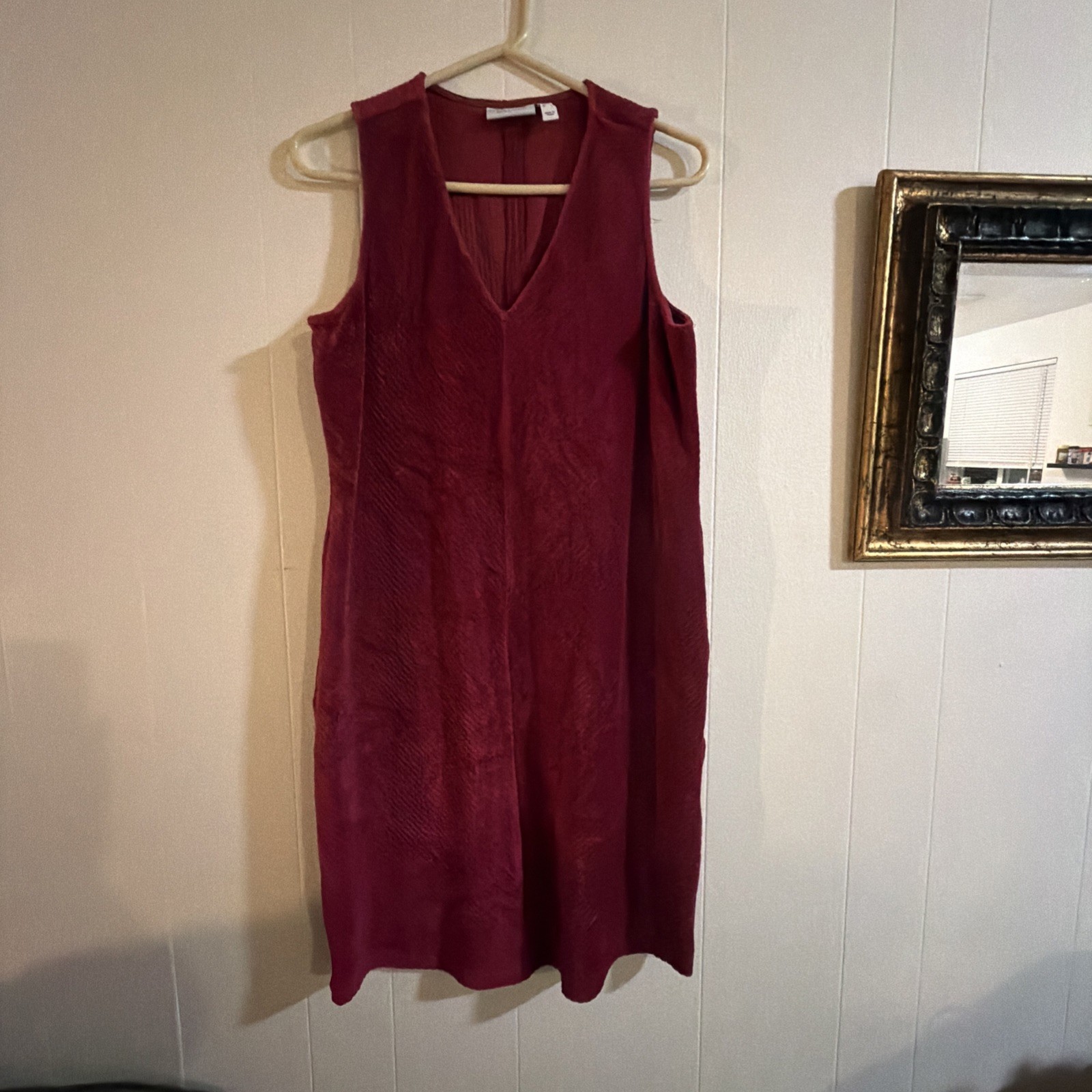 Denim & Company Overall Dress Women’s Size Medium Velvet Corduroy Shift