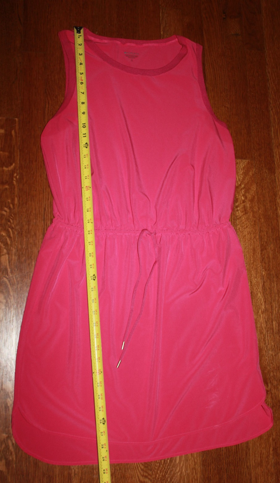 ATHLETA Rincon Stretch Athleisure Casual Travel Mini Dress pink drawstring L