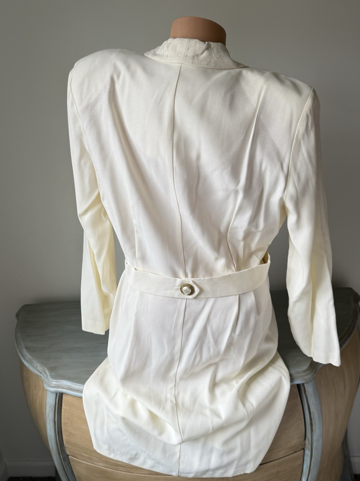 New Vintage 80s Dani Max Lois Snyder Dress Sz 16 XL L $98 Pearl Cream Career