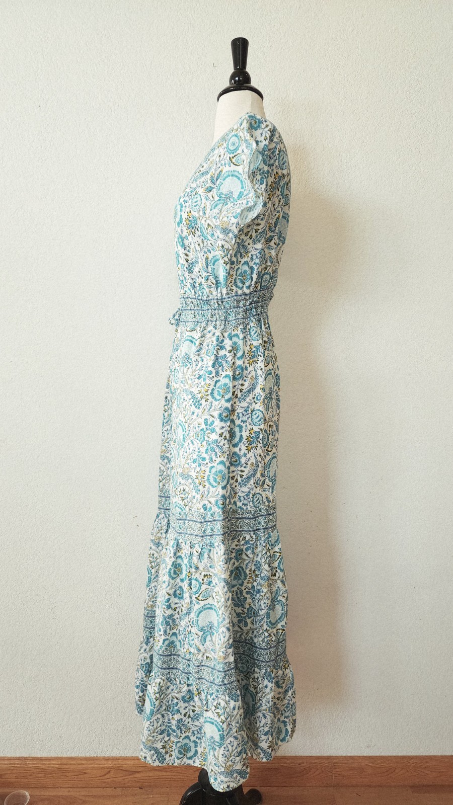 New Anthro Midi Dress Size Medium Floral Linen Blend Coquette Garden Pockets
