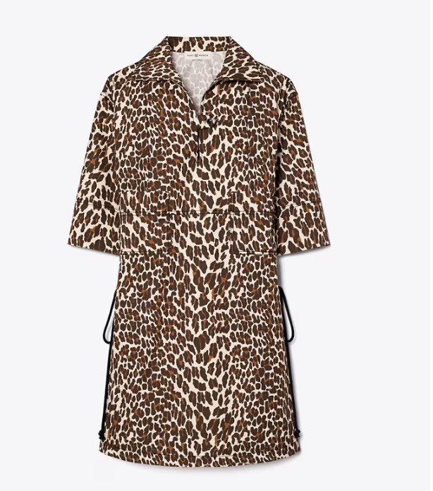 Tory Burch Reva Leopard Cotton Poplin Shirtdress Size 4 / 6 (New) $598