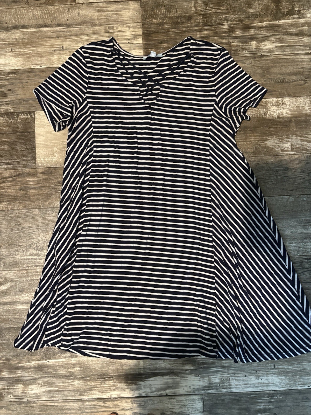 She + Sky Navy Striped Dress Women’s Size 1XL