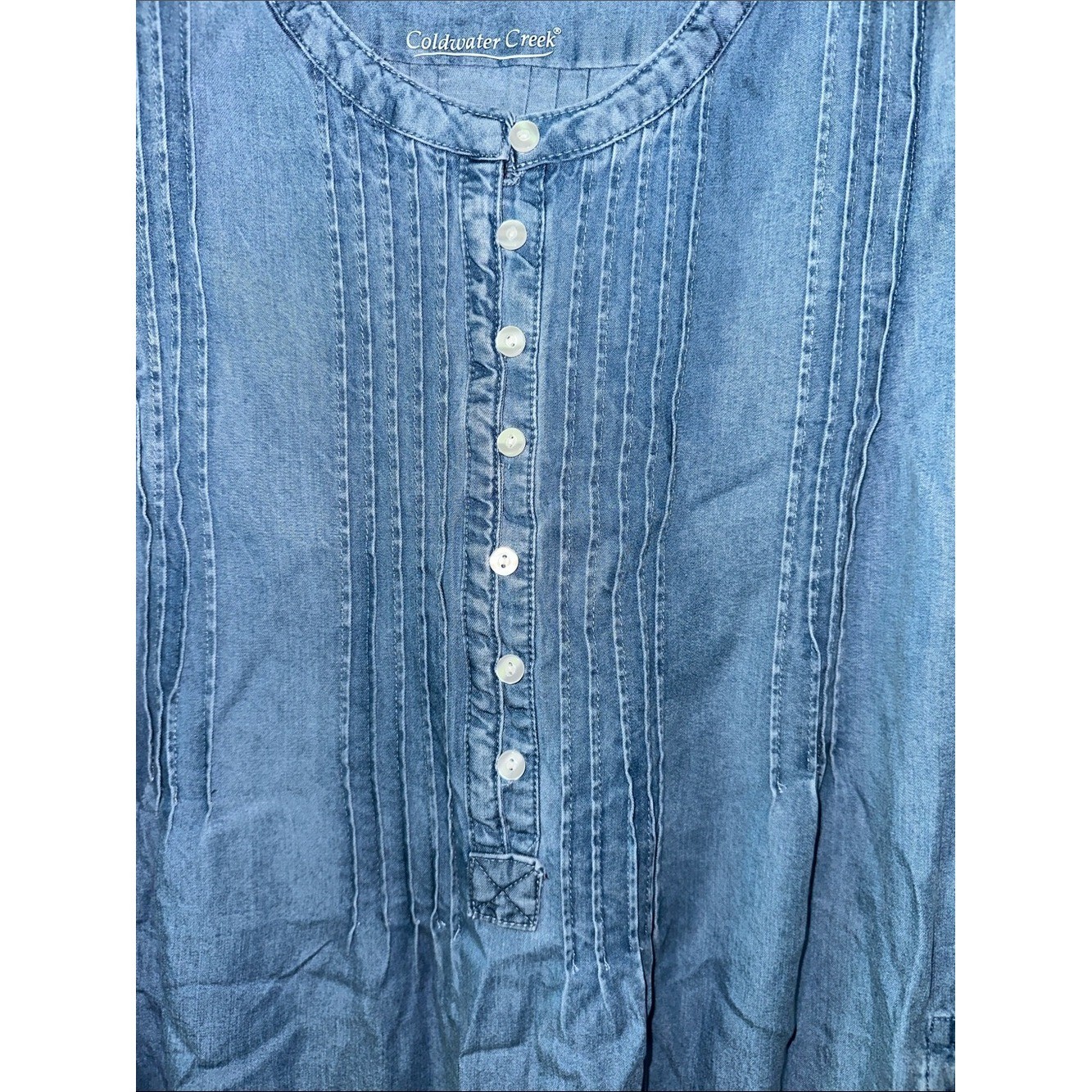 Coldwater Creek NWT Denim Midi Dress blue women’s size medium