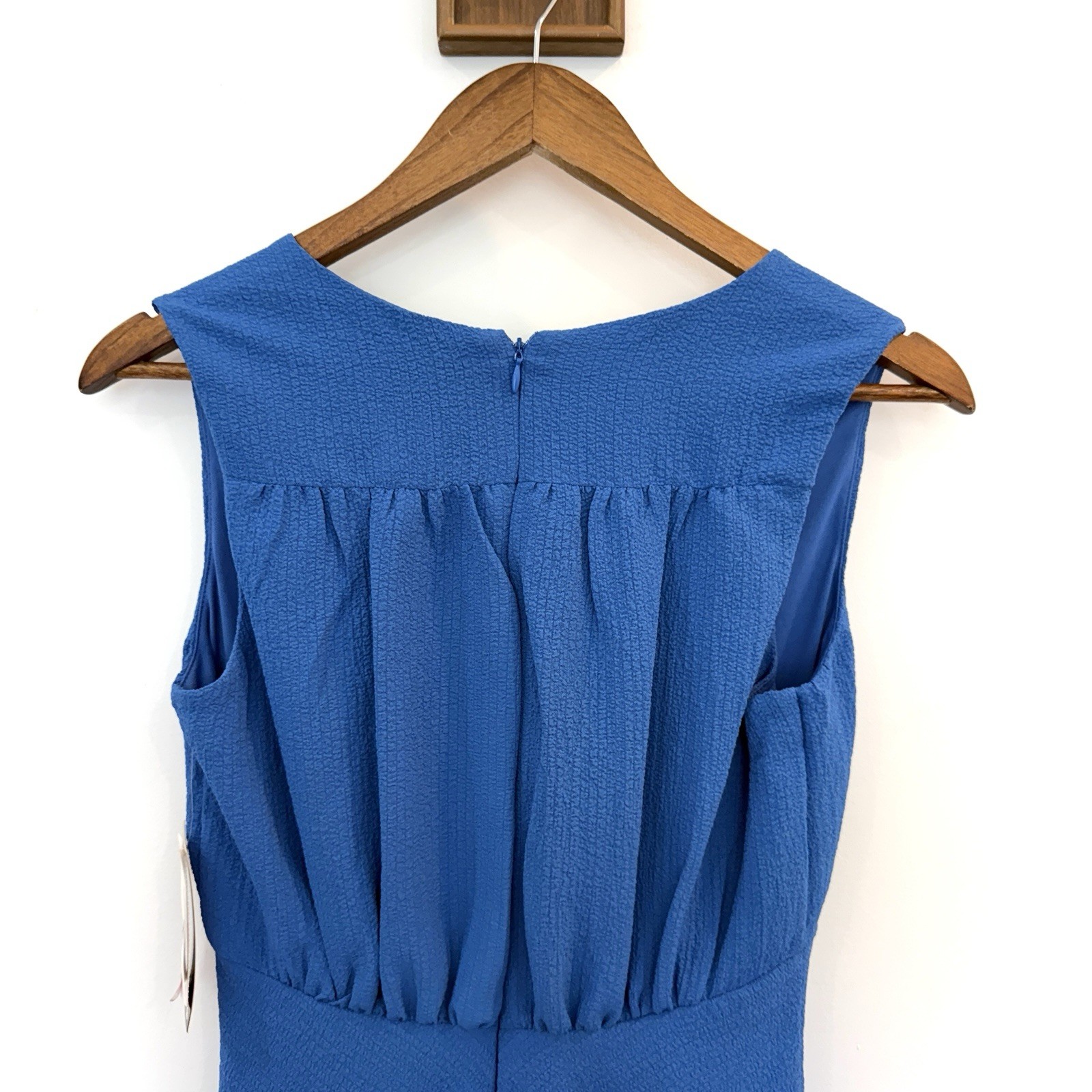 Taylor Dress 6 Party Wedding Nautical Blue Textured Ruffle-Hem Dress #156