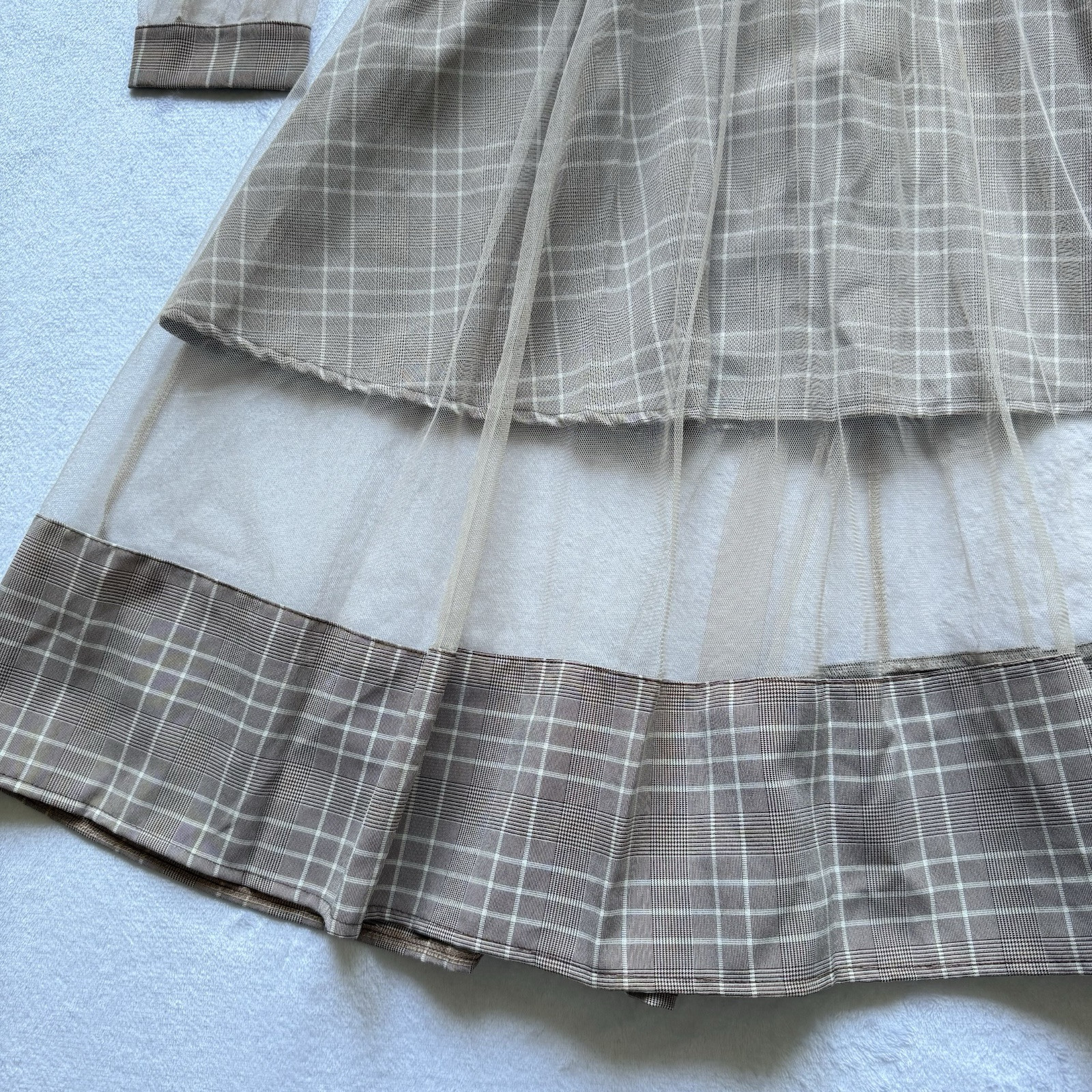 VTG Bespoke Handmade Unlabeled Dress S Cottagecore Prairie Trad 60s Layer Flare