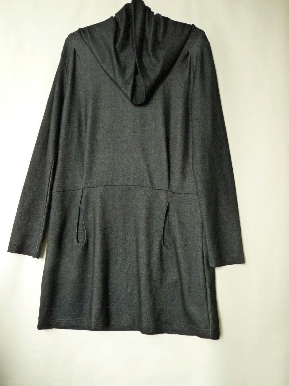 HS Navigazione Womens Tunic Jersey Dress Sound Collar Gray Graphite Size M New