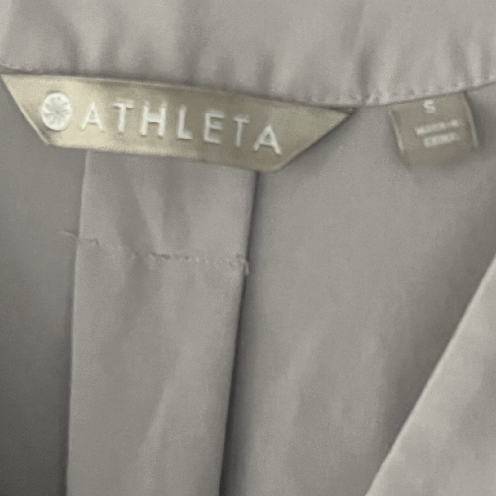 Athleta Mara Maxi Button Down Athleisure Travel Dress Pockets Light Gray Size S