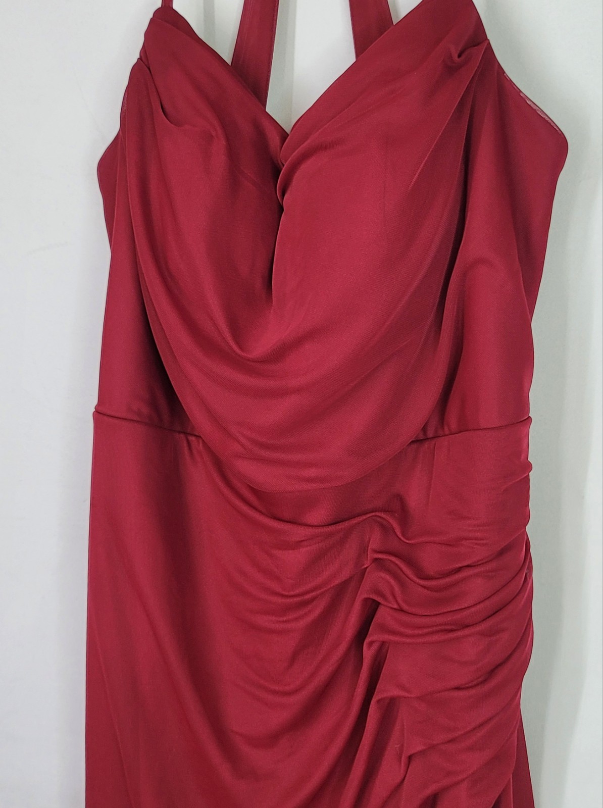 AZAZIE Deandra Burgundy Mermaid Pleated Mesh Maxi Dress Women’s Size A16 Formal