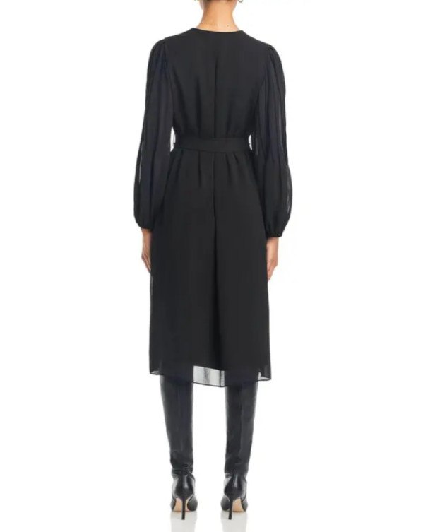 Kobi Halperin Tatum Pintucked V Neck Midi Dress MSRP $448
