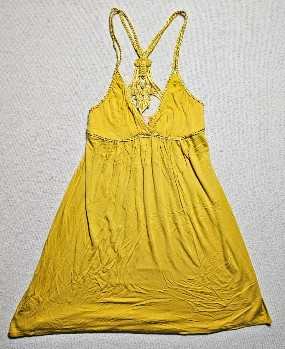 Dress Spaghetti Strap Mustered A Line Women’s Med By Contents
