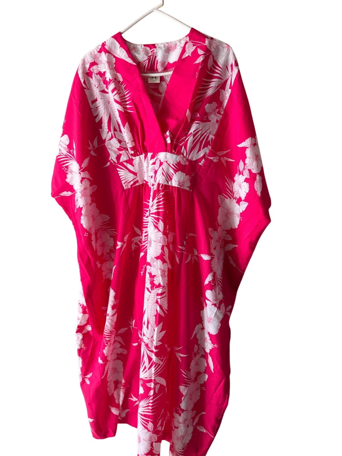 Royal Creations Kaftan Vintage Maxi Dress Tropical Womens OS Pink Polyester
