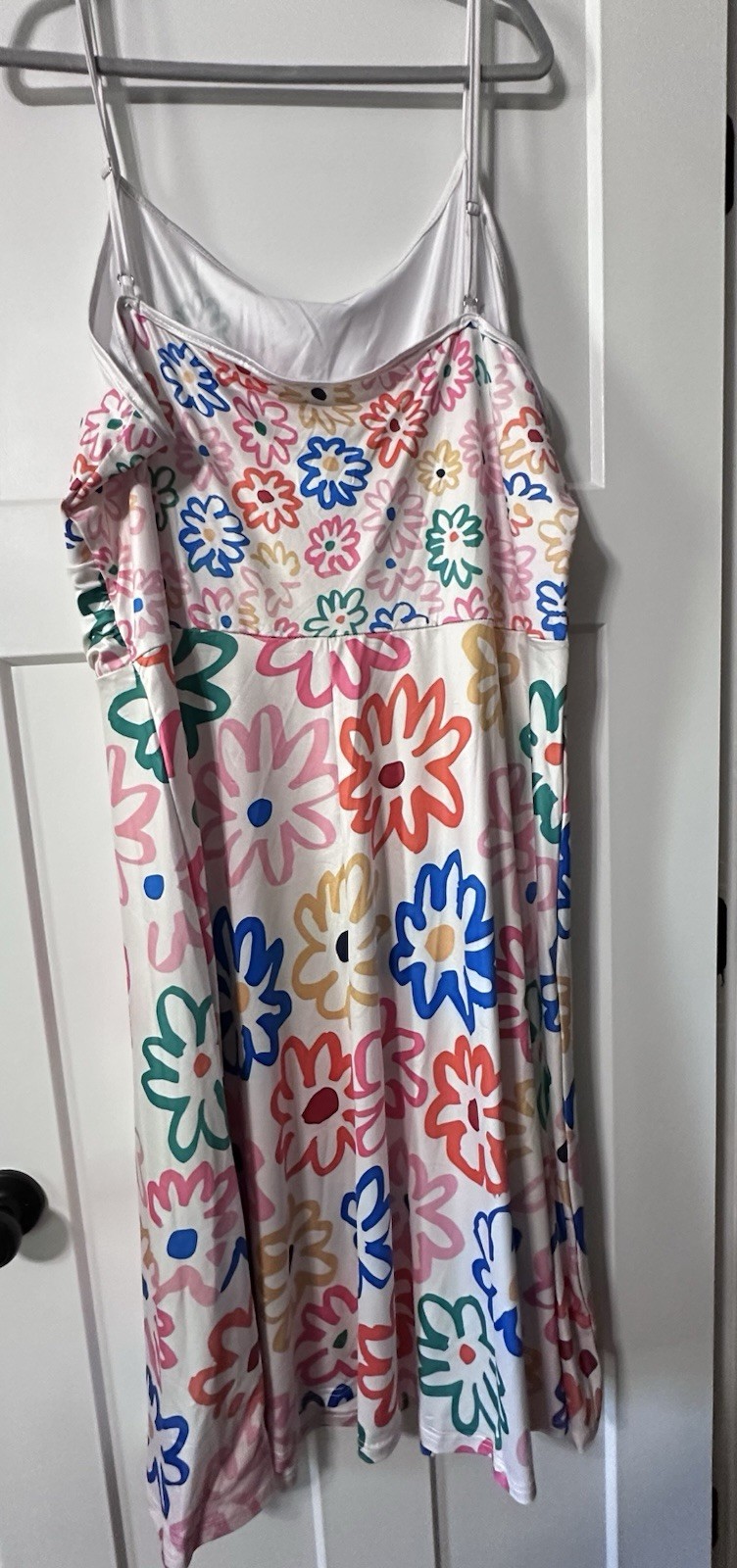 Stretchy Colorful Flower Spaghetti Strap Dress