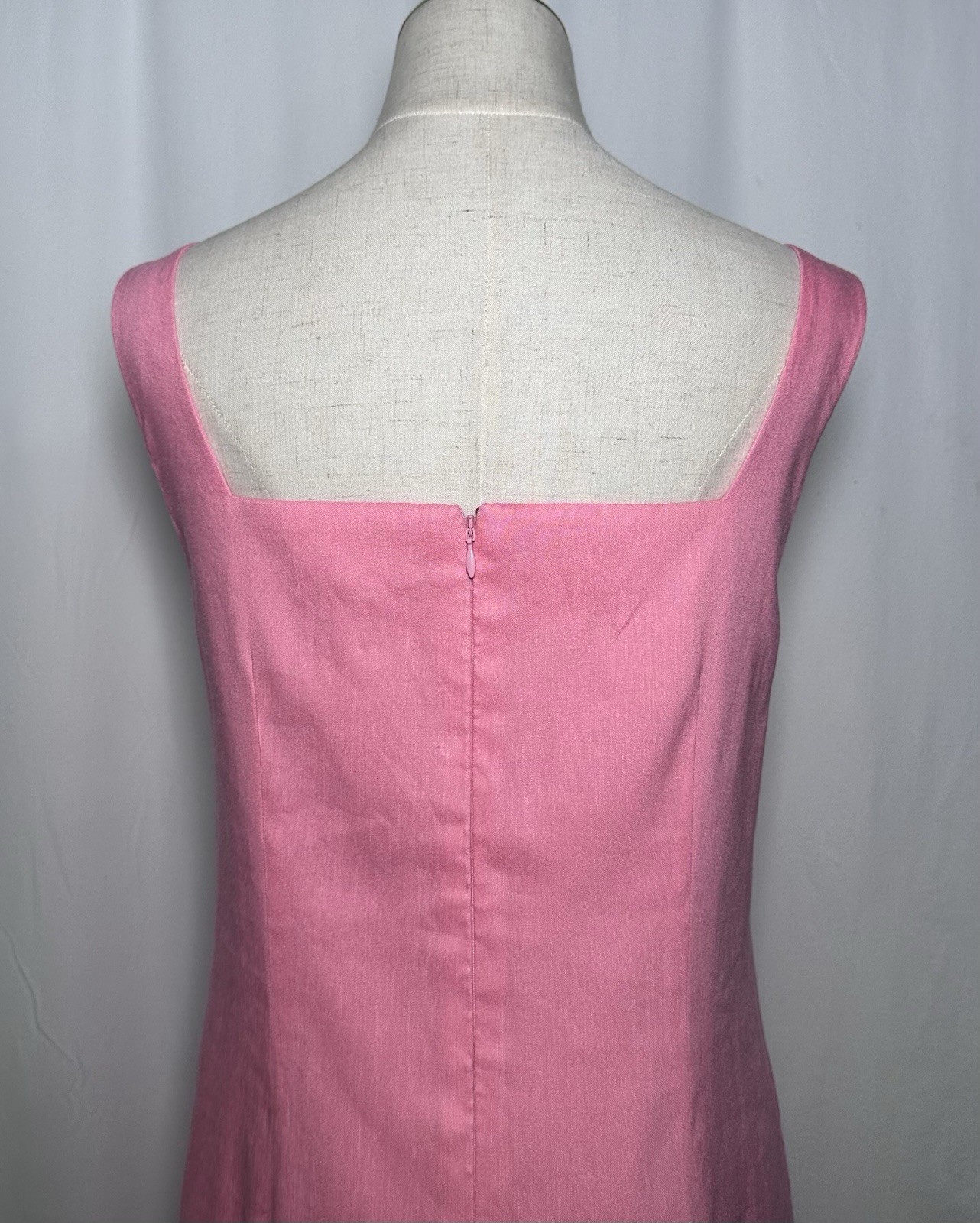Antonio Melani Mini Dress Shift XL Sleeveless Linen Blend Pink Pockets $159