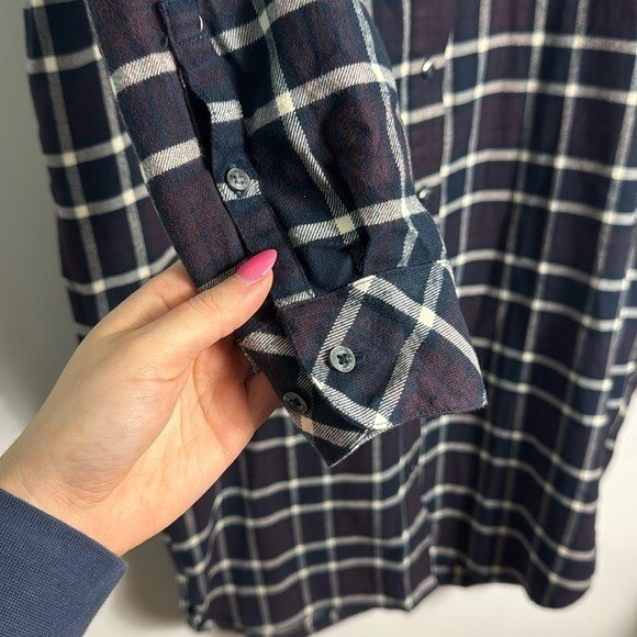 Barbour Women’s Millcross Dress Java Check Size 4 Long Sleeve Organic Cotton