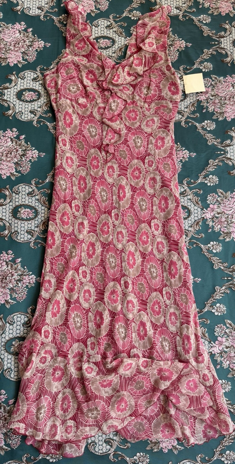 Jonathan Martin Studio 100% Silk Dress Y2K Boho SZ 8