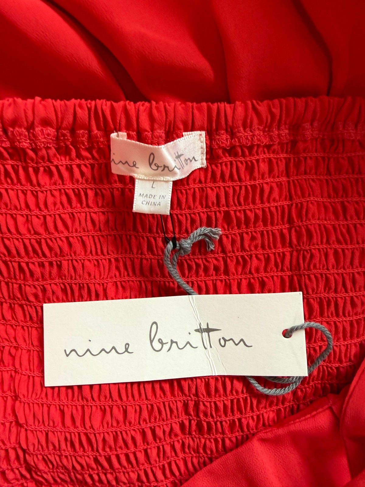 Nine Britton Stitch Fix Square Neck Midi Dress Red Tiered Sleeveless. Large. NWT