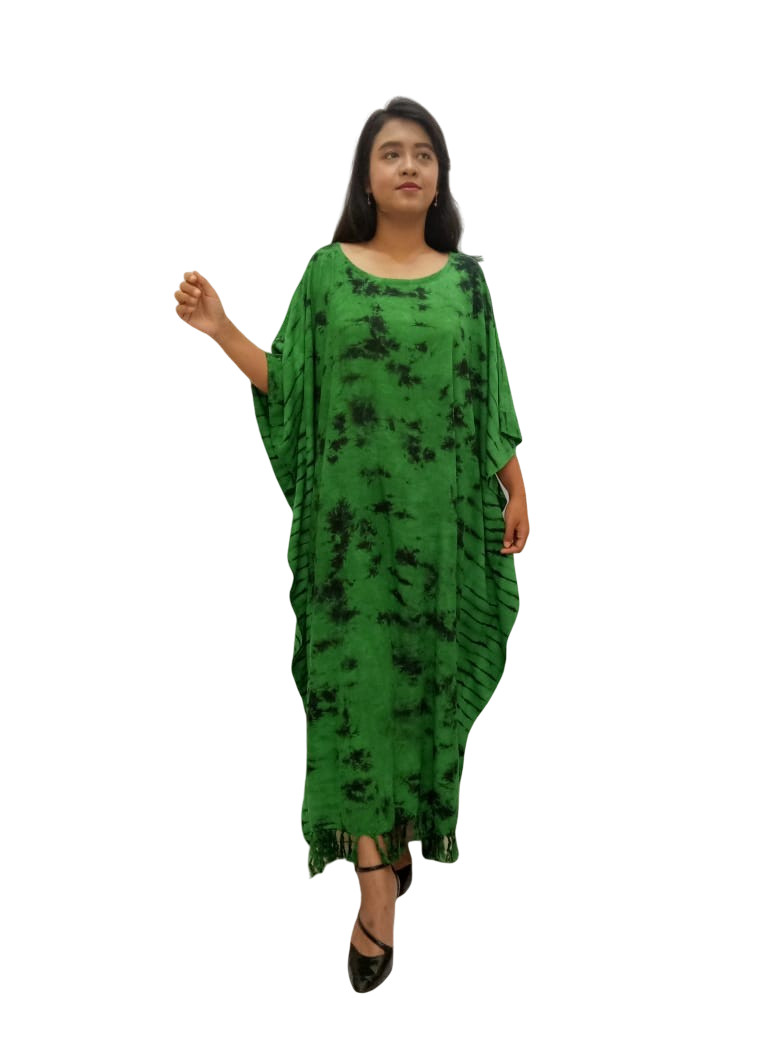 Chic Tye Dye Print Ladies Kaftan Long Ethnic Hand Made Vibrant Large Womens Cool
