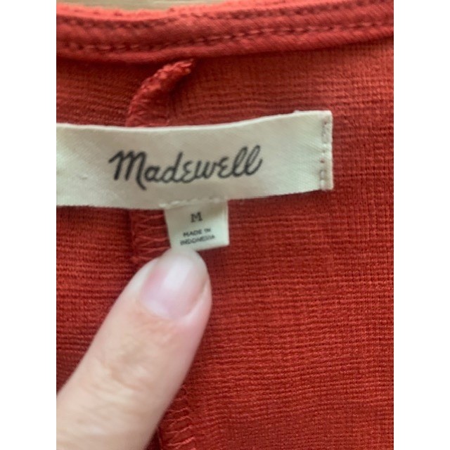 Madewell Womens Rust Orange Wrap Front Mini Dress Short Sleeve V-Neck Size M