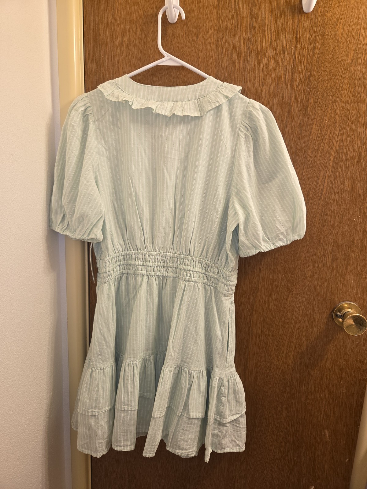 Free Assembly Womens Medium M 8 10 Puff Sleeve Tiered Mini Dress New Cottagecore