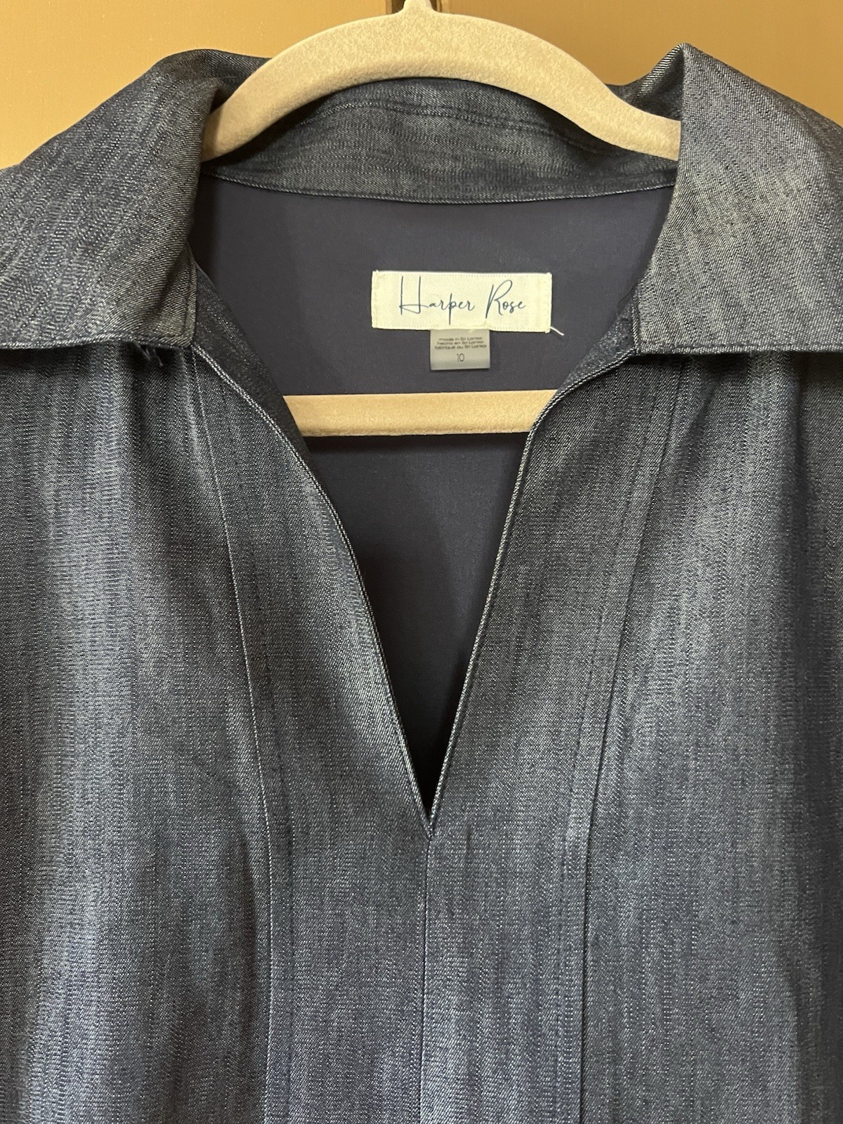 Size 10 Harper Rose Collared A-Line Midi Dress Indigo Dark Benson Indigo Kohls