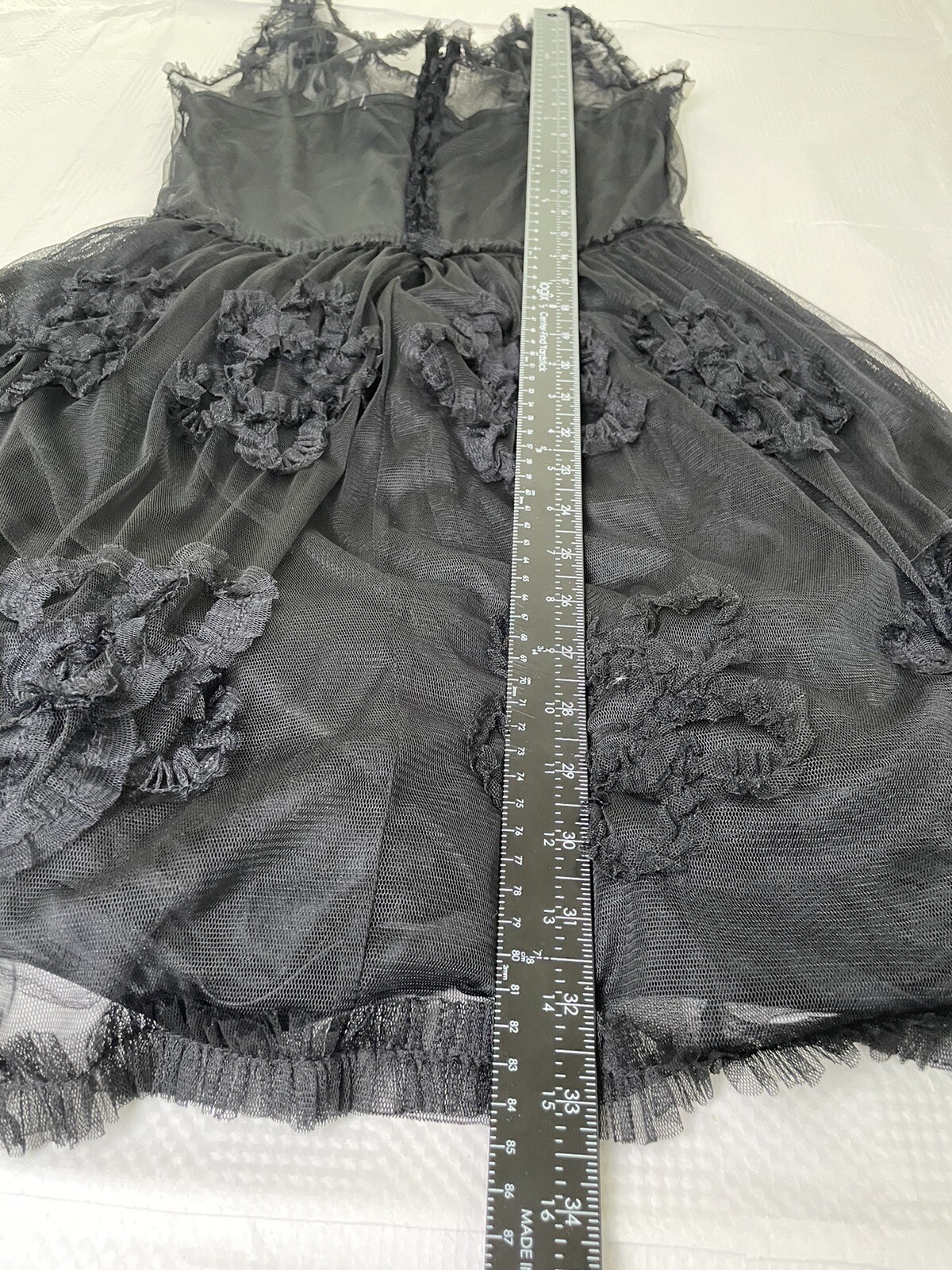American Rag Sleeveless Rosette Fabric Trim Black Cocktail Dress Size Small