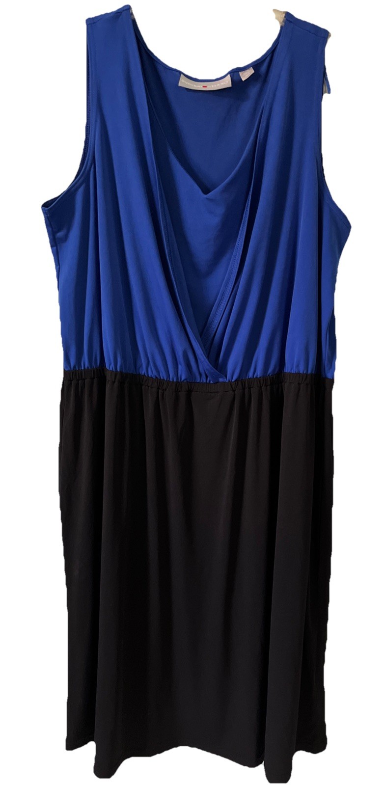 Avenue Studio Women’s Career Sleeveless Dress Sz. 18-20 Blue/Black Knee Length