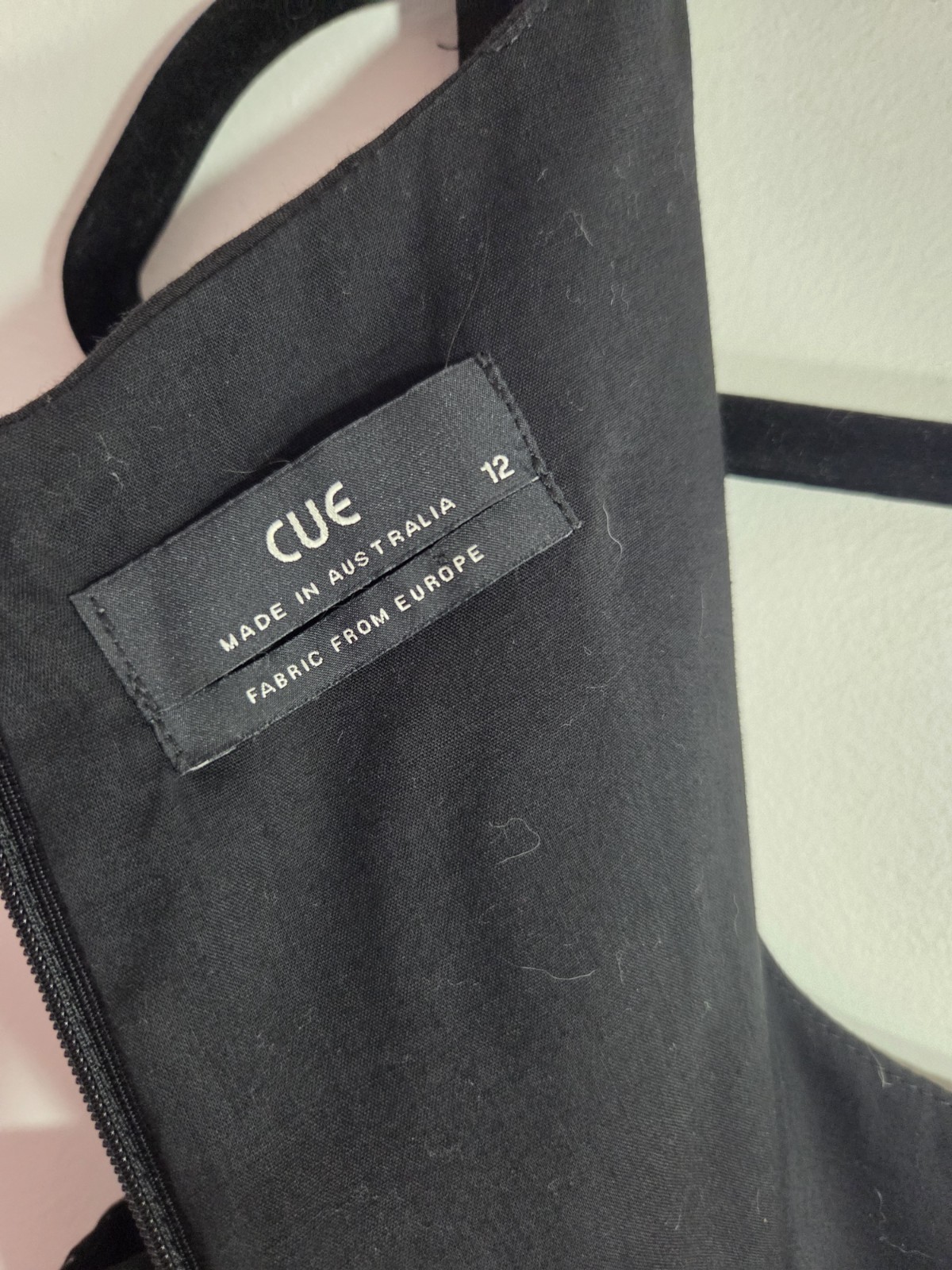 Cue Black Fit & Flare Square Neck Sleeveless Pleated Pockets Zip Dress 12