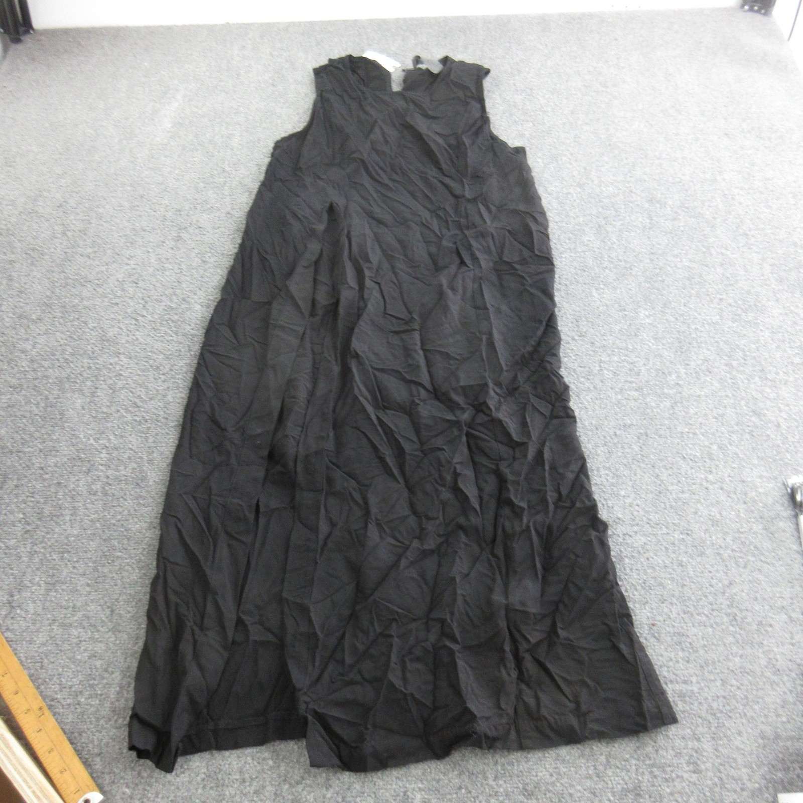 Anthropologie Dress Womens M Black Rayon Tencel Maxi Trapeze Swing Sleeveless