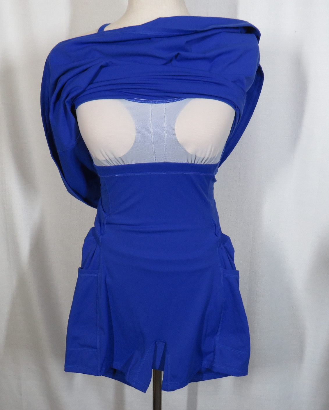 Halara SoftlyZero Blue Easy Peezy Active Romper Built In Bra Dress Size Medium