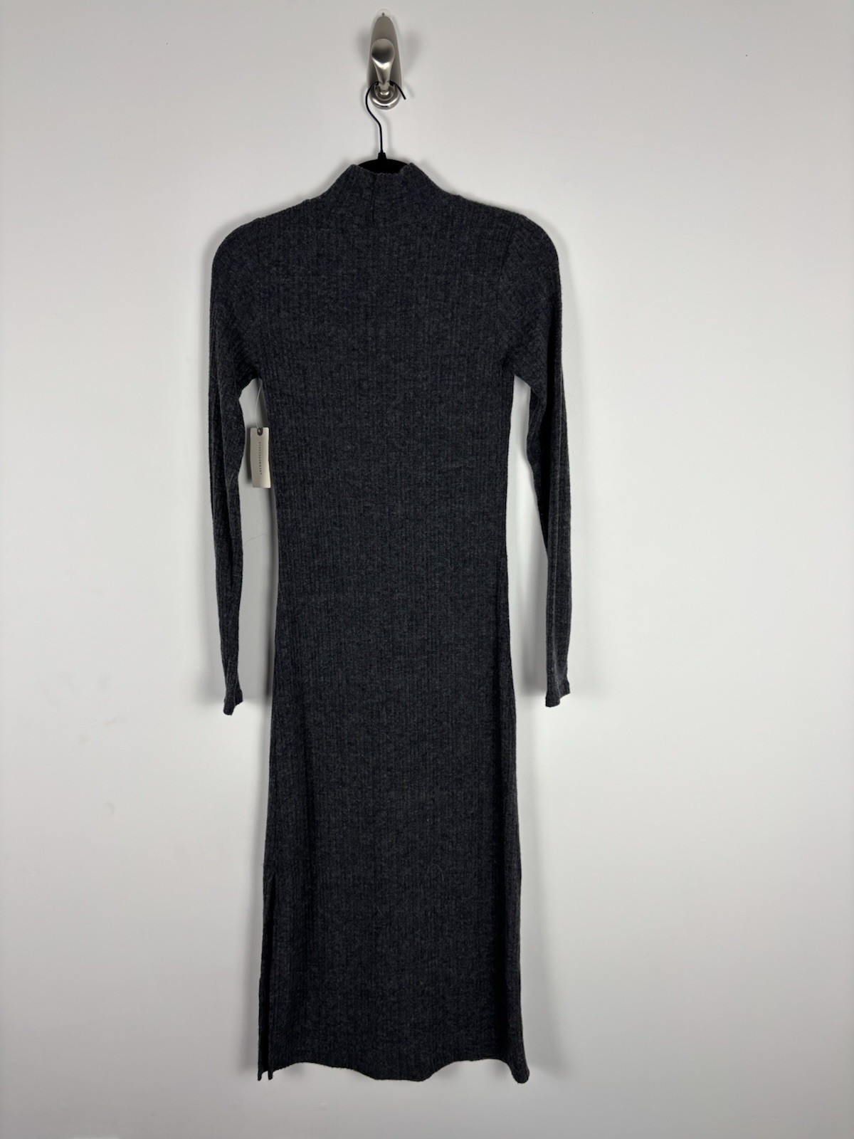Nwt Daily Practice Sweater Dress Size Xs Gray Turtleneck Ribbed Midi Splits