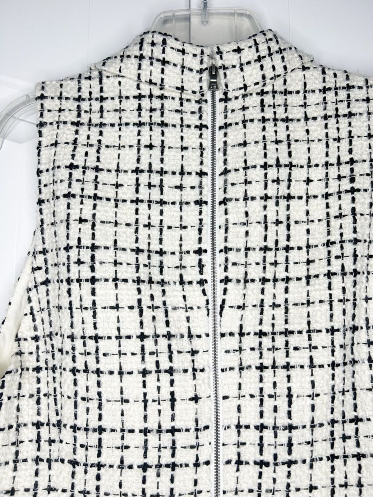 Alice + Olivia Jordy Double Breasted Tweed Tuxedo Mini Sleeveless Dress SIZE 8