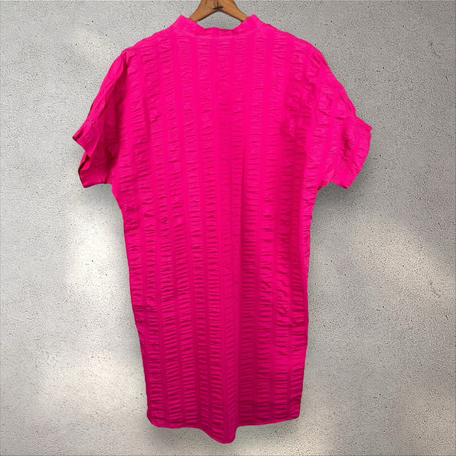 Caryn Lawn Caroline Dress In Rose Pink Poplin Cotton Shirt Dress One Size NWT