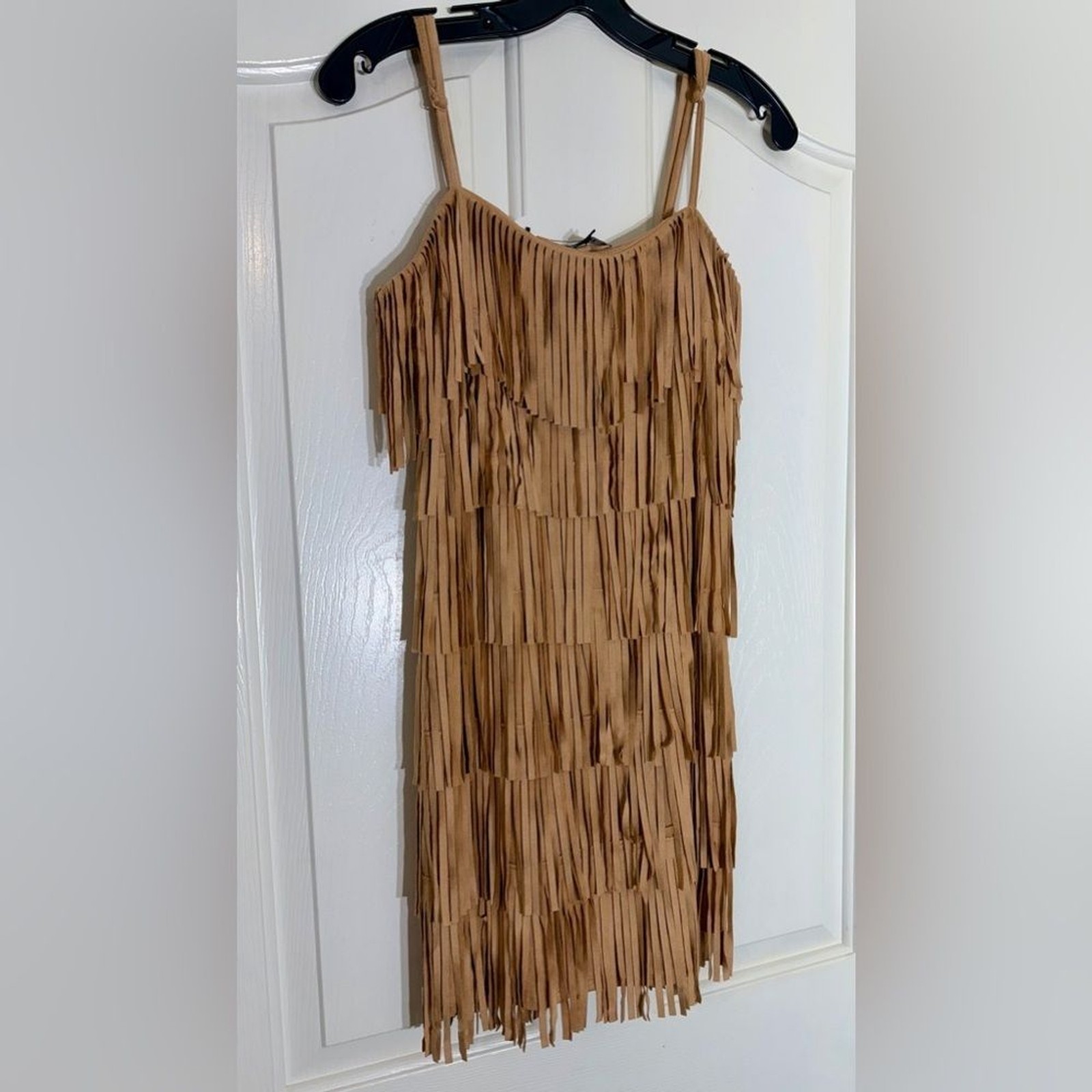 NWT Trixxi Faux Suede Fringe Mini Dress Western Boho Festival Sz M