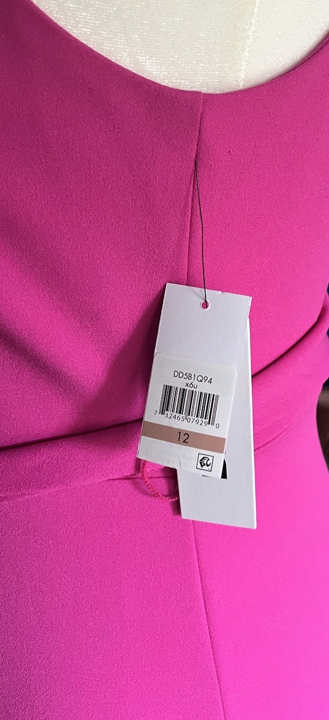 NEW DKNY Pink Solid Knit Boat Neck Sleeveless Belted Long A-Line Dress 12