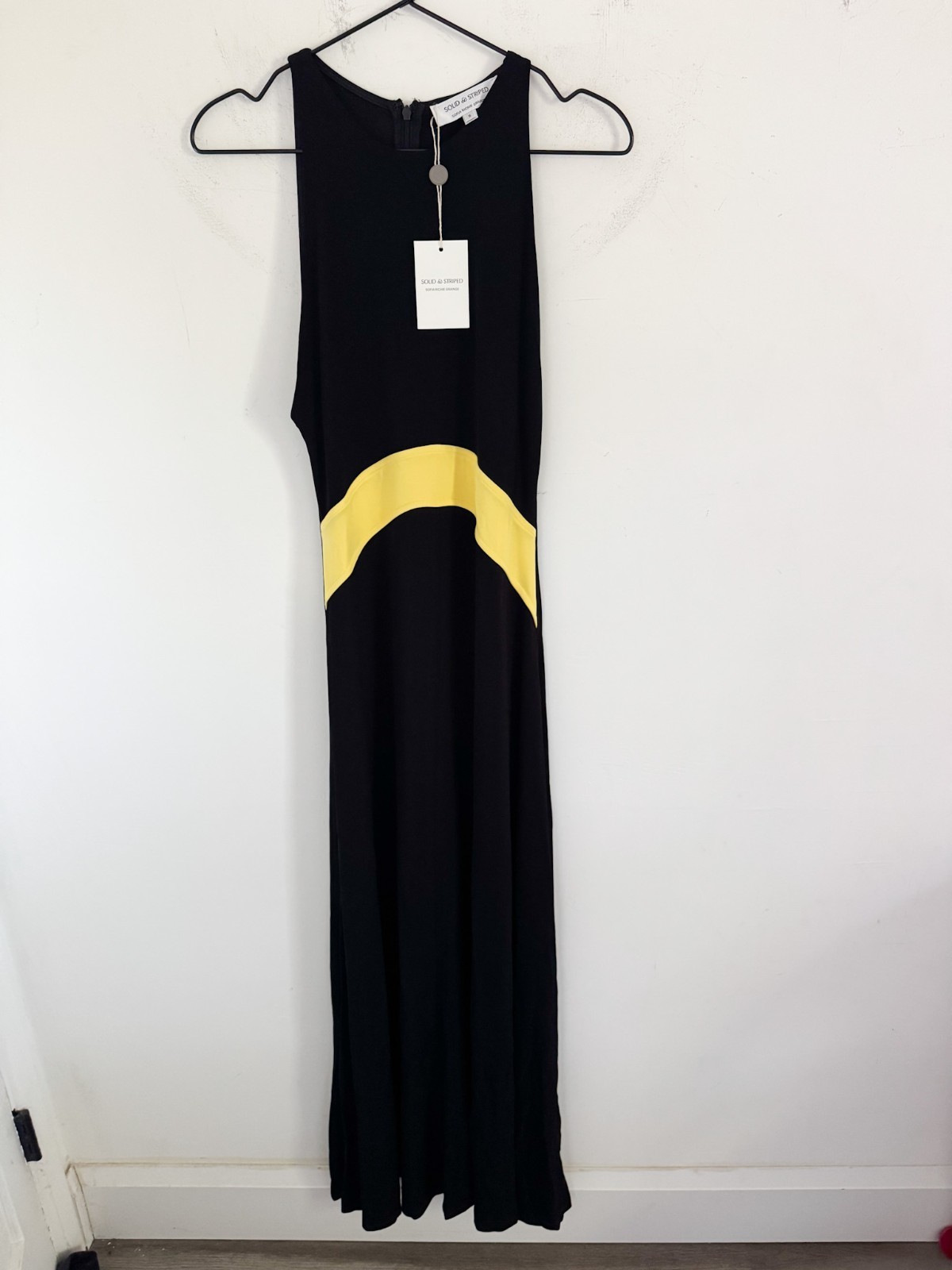 NWT Solid & Striped Black Yellow Jonati Maxi Dress S