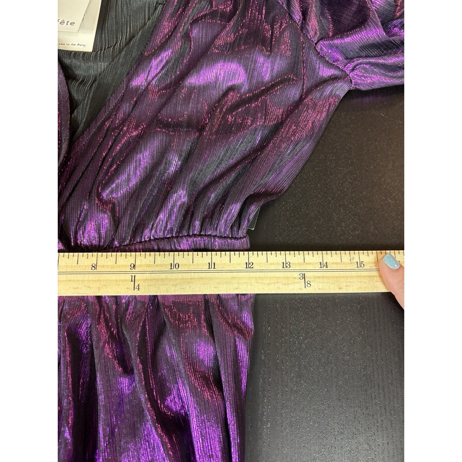 NWT Retrofete Flora Maxi Wrap Dress Purple Metallic Size Large TT-1952 Plisse