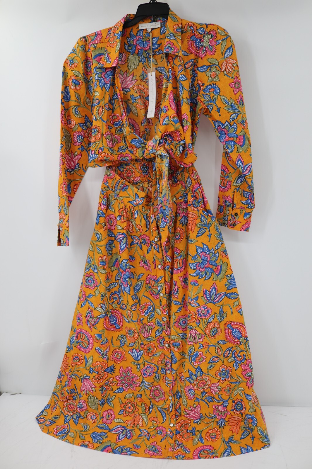 NWT House of Harlow 1960 Maxi Dress Women S Cheyna Orange Long Floral cut out