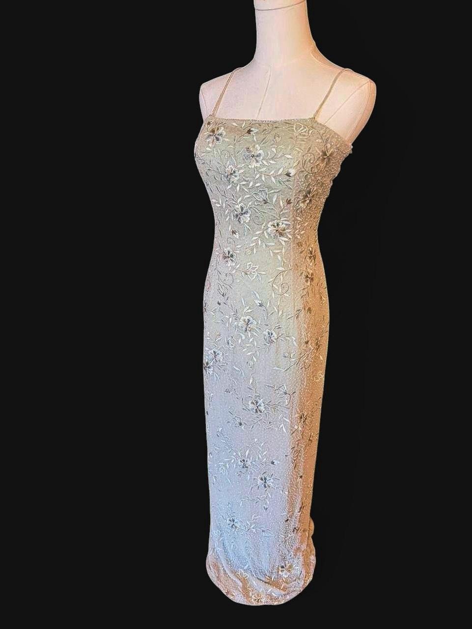 Vintage Montage Beaded Silk Evening Gown | NWT | Size Small (4–6)