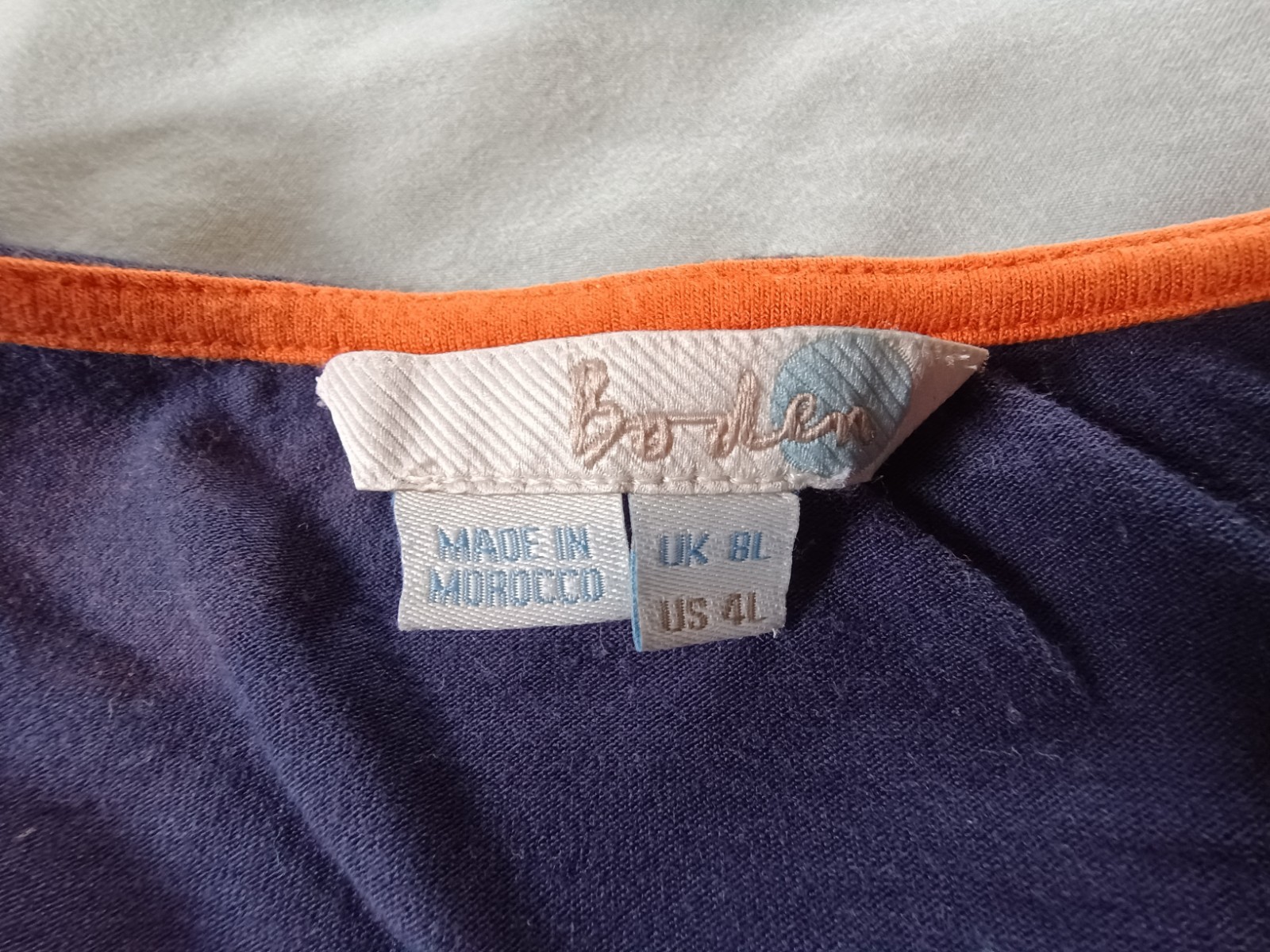 Boden Navy Dress Size 4 Long Orange Bird Print 3/4 Length Sleeves Nature