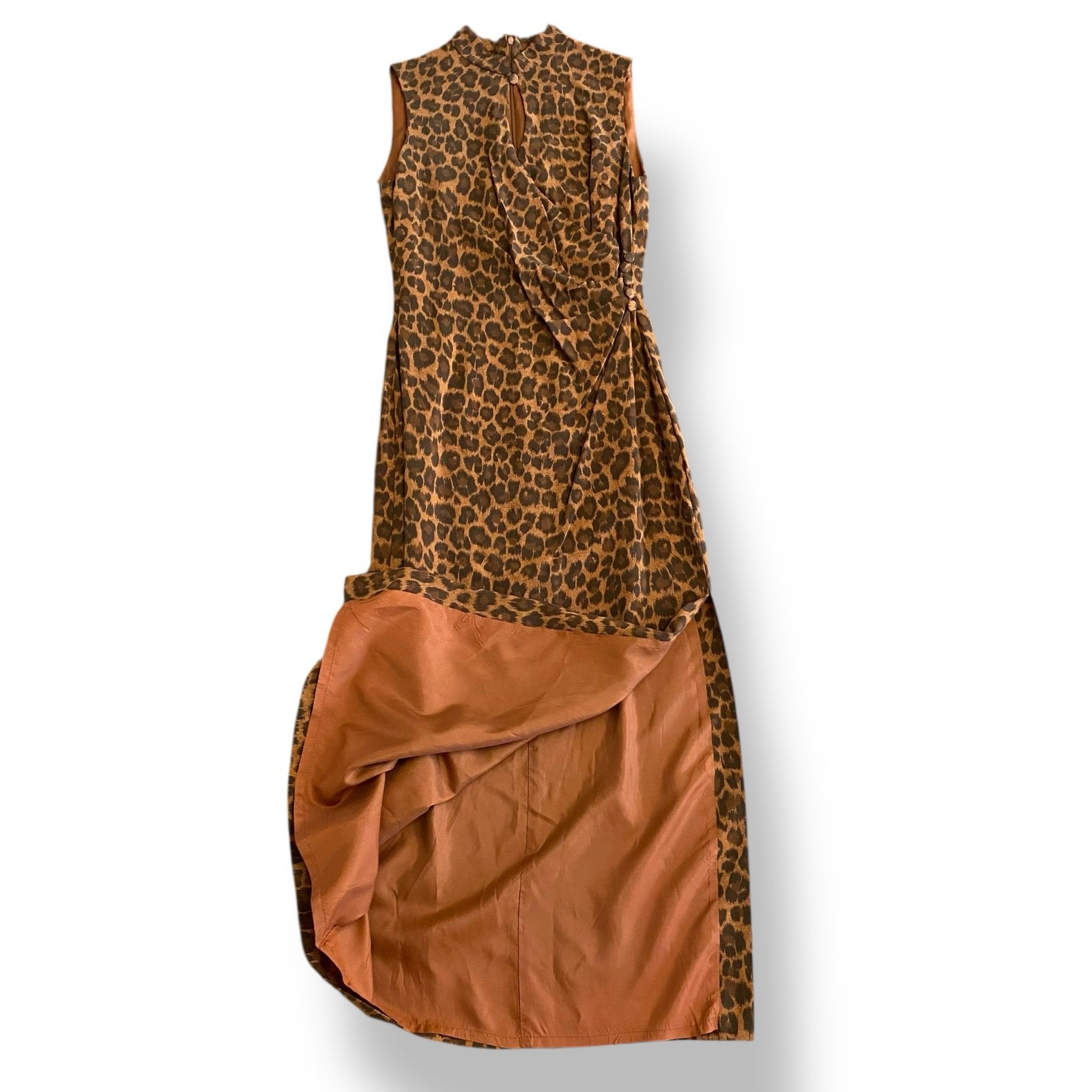 David Warren Vintage Y2K Cheetah Print Sleeveless Maxi Long Formal Dress Size 12