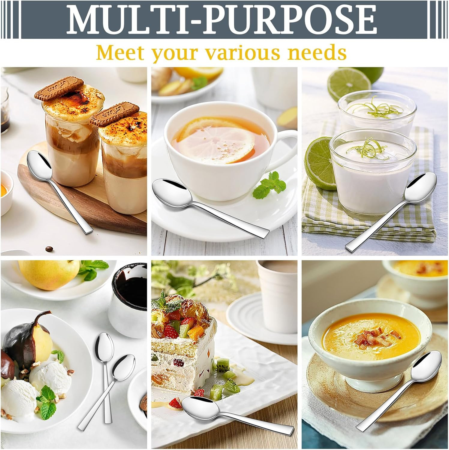 Teaspoon Set (12 Pieces), 6.7″ Stainless Steel Mini Tea Spoons, Premium Stirring