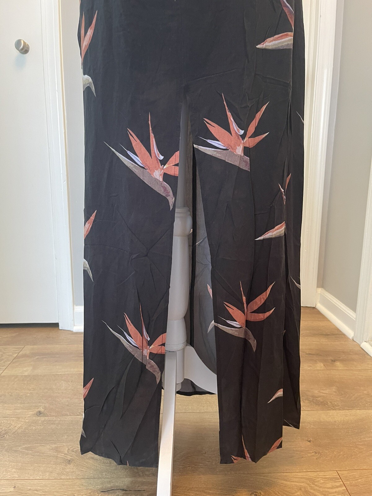 NEW TEE INK Maxi Dress Long Size Small / 4 Vacation Honeymoon Black Tropicana
