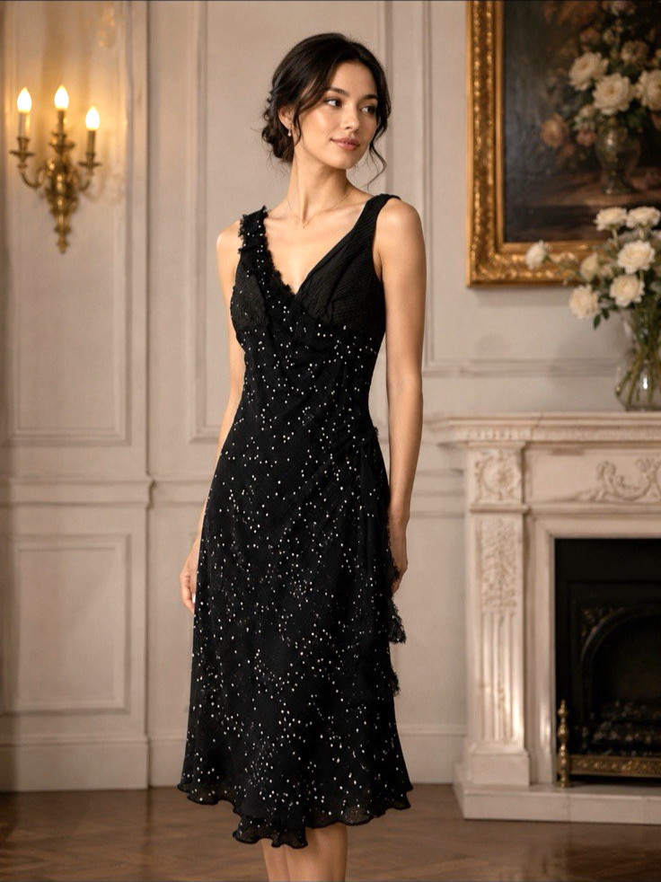Maison Mayle Black Cocktail Dress Size 6 Sleeveless Party formal sexy RARE