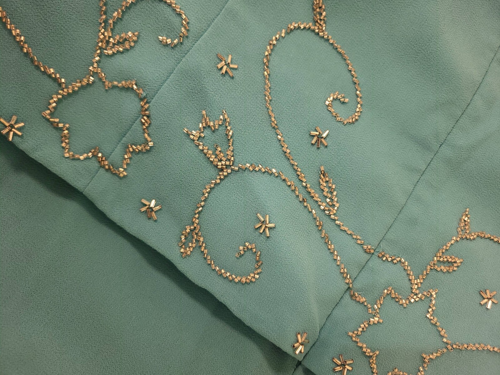 Cassandra Stone Dress 26 Blue Formal Gown Beaded Evening Party Maxi Plus Size