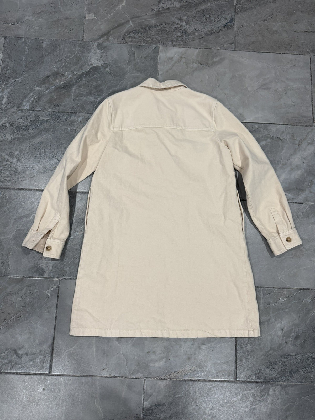 New with Tags A.P.C. RUE MADAME PARIS Beige Denim Shirt Dress Size 42 Tunisia