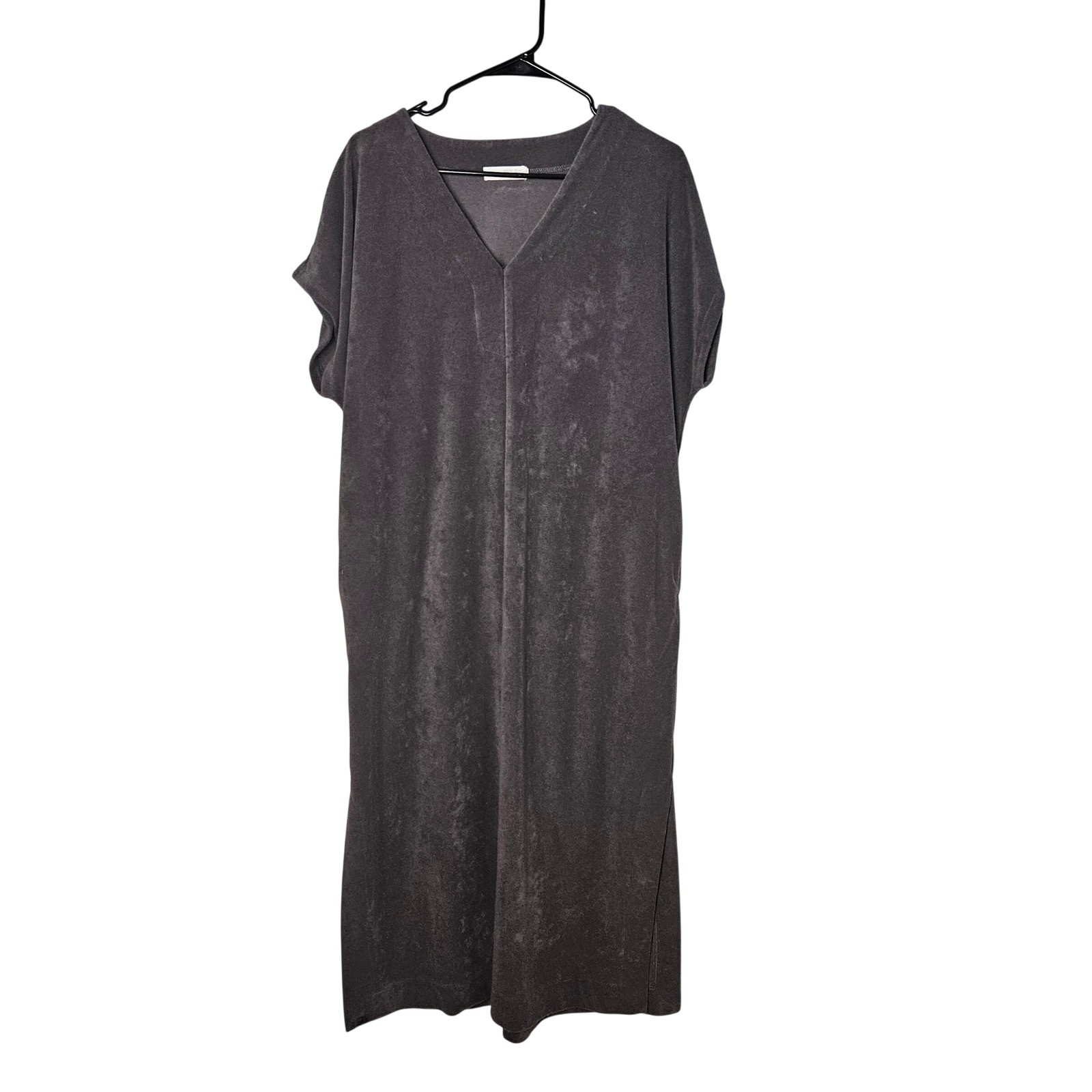 Barefoot Dreams Beach CozyTerry Caftan Carbon Gray Coverup Dress Small