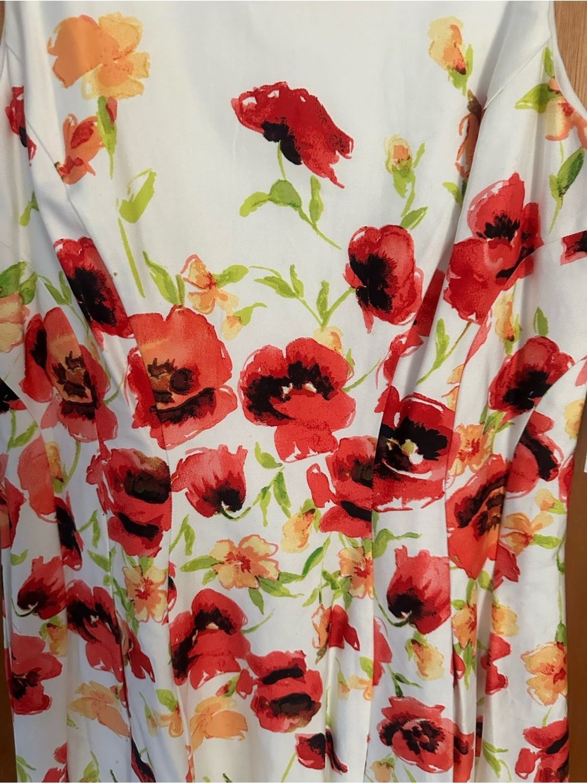 Lauren Ralph Lauren White Red Poppy Floral Fit & Flare Dress NWT Size 10