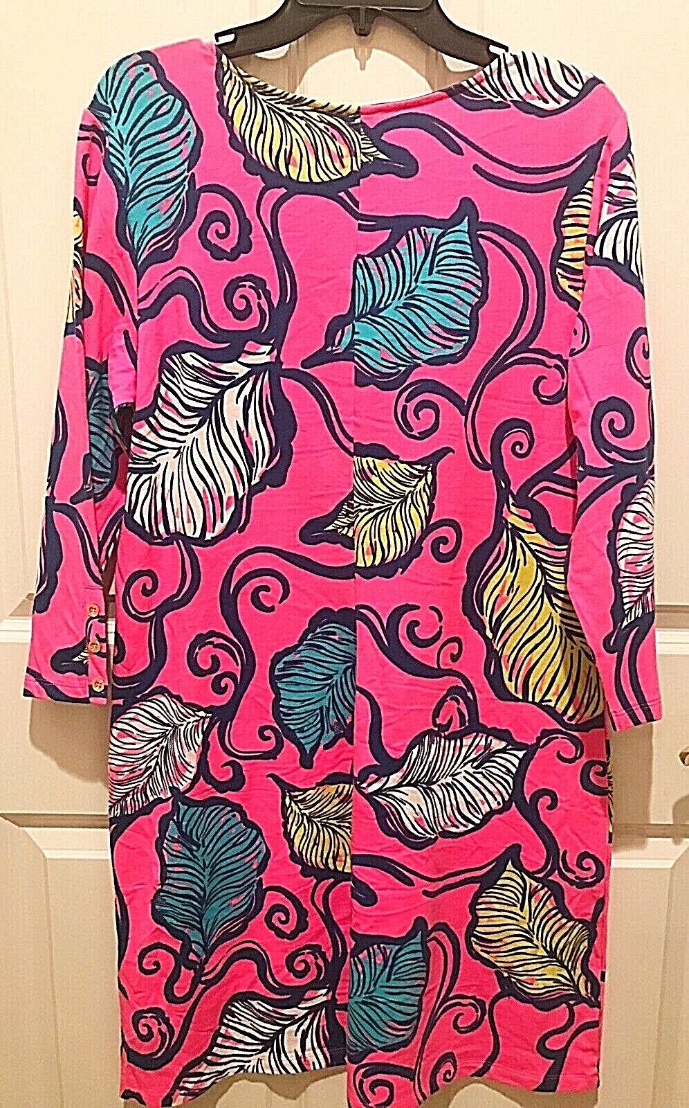 NWOT Lilly Pulitzer Clarke Soft Shift Dress XS Deep V Stretch in Pink Multi