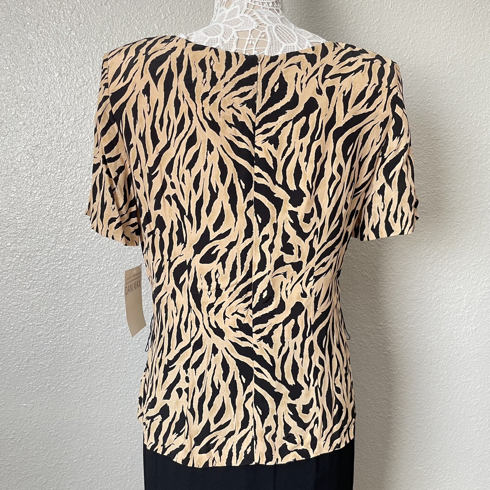 Lois Snyder Dani Max Tiger Office Evening Maxi Dress 90s 80s Vintage Modest 12